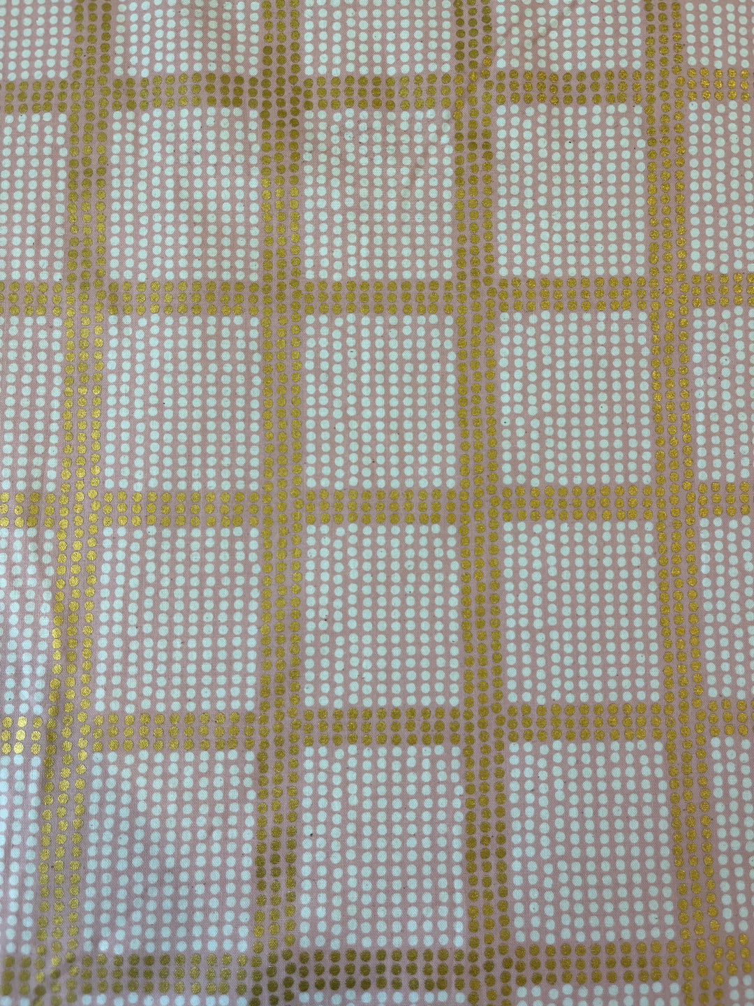 Cotton & Steel Pink and Gold Dot Cotton Fabric by the yard