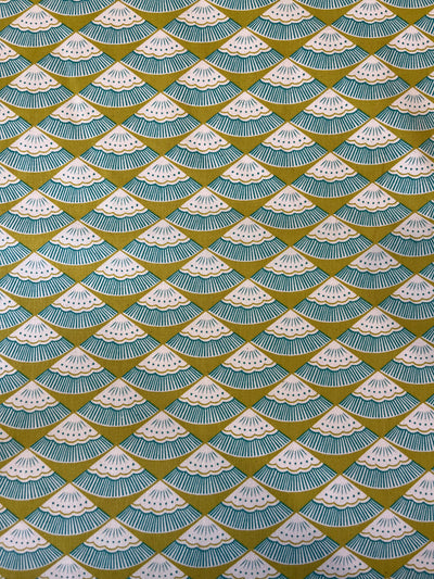 Cotton + Steel Blue Fans Fabric Cotton Fabric by the yard