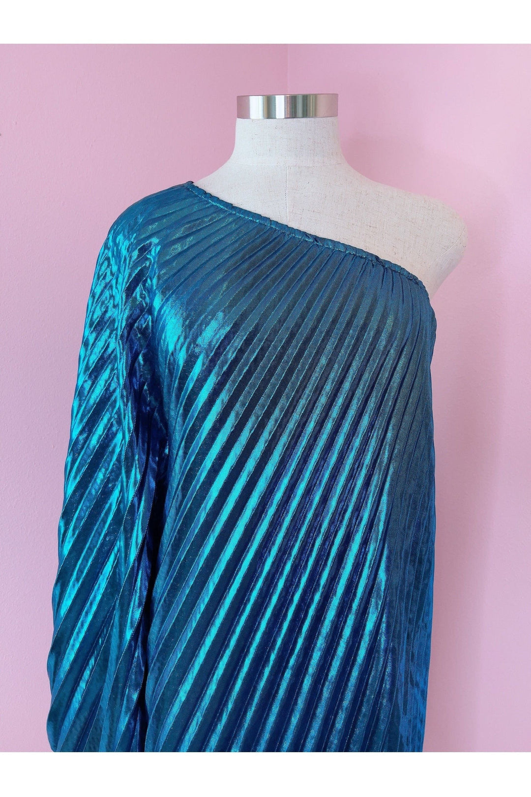 *SALE* Vibrant Blue Metallic One Shoulder Designer Dress