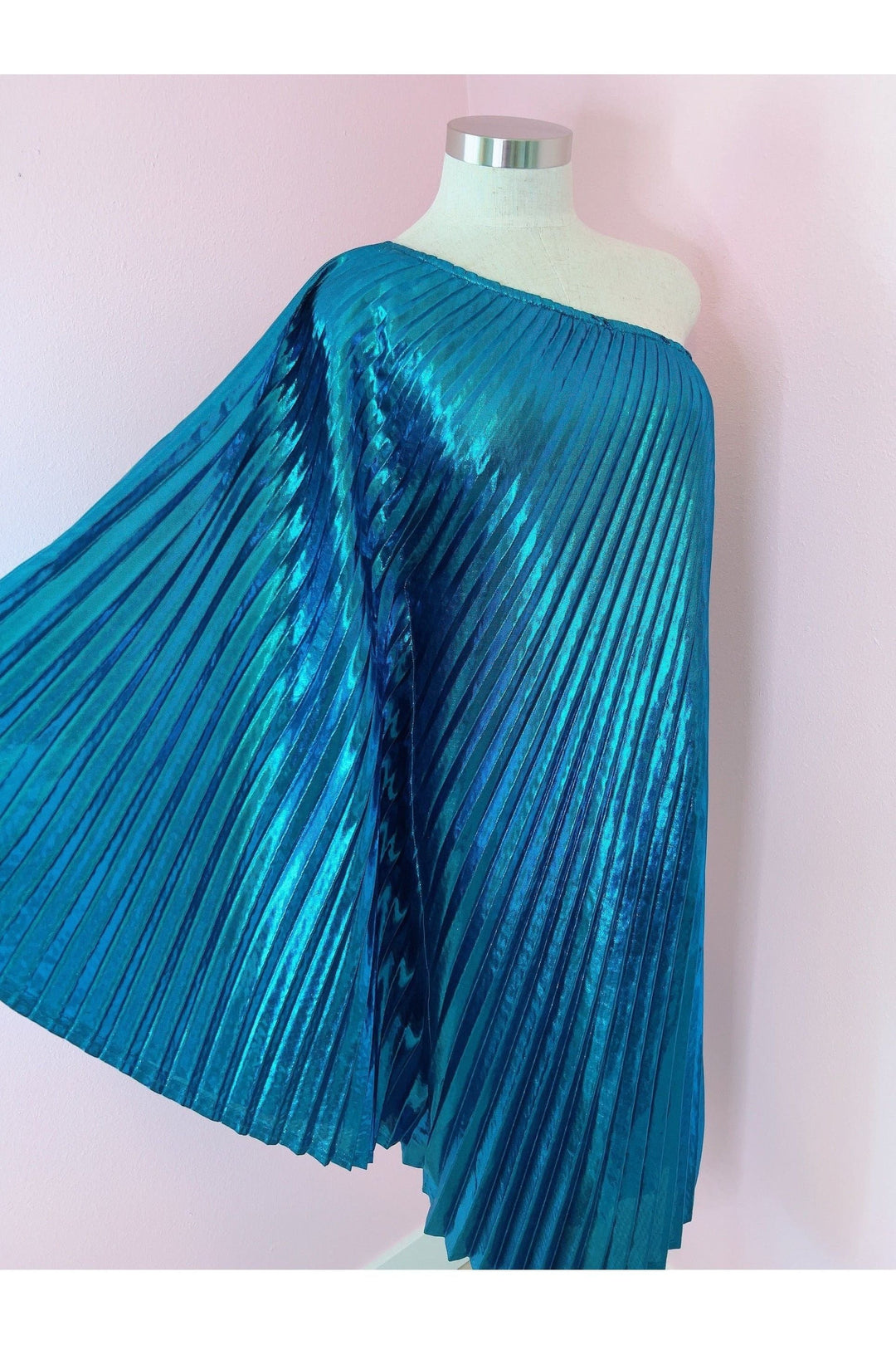 *SALE* Vibrant Blue Metallic One Shoulder Designer Dress