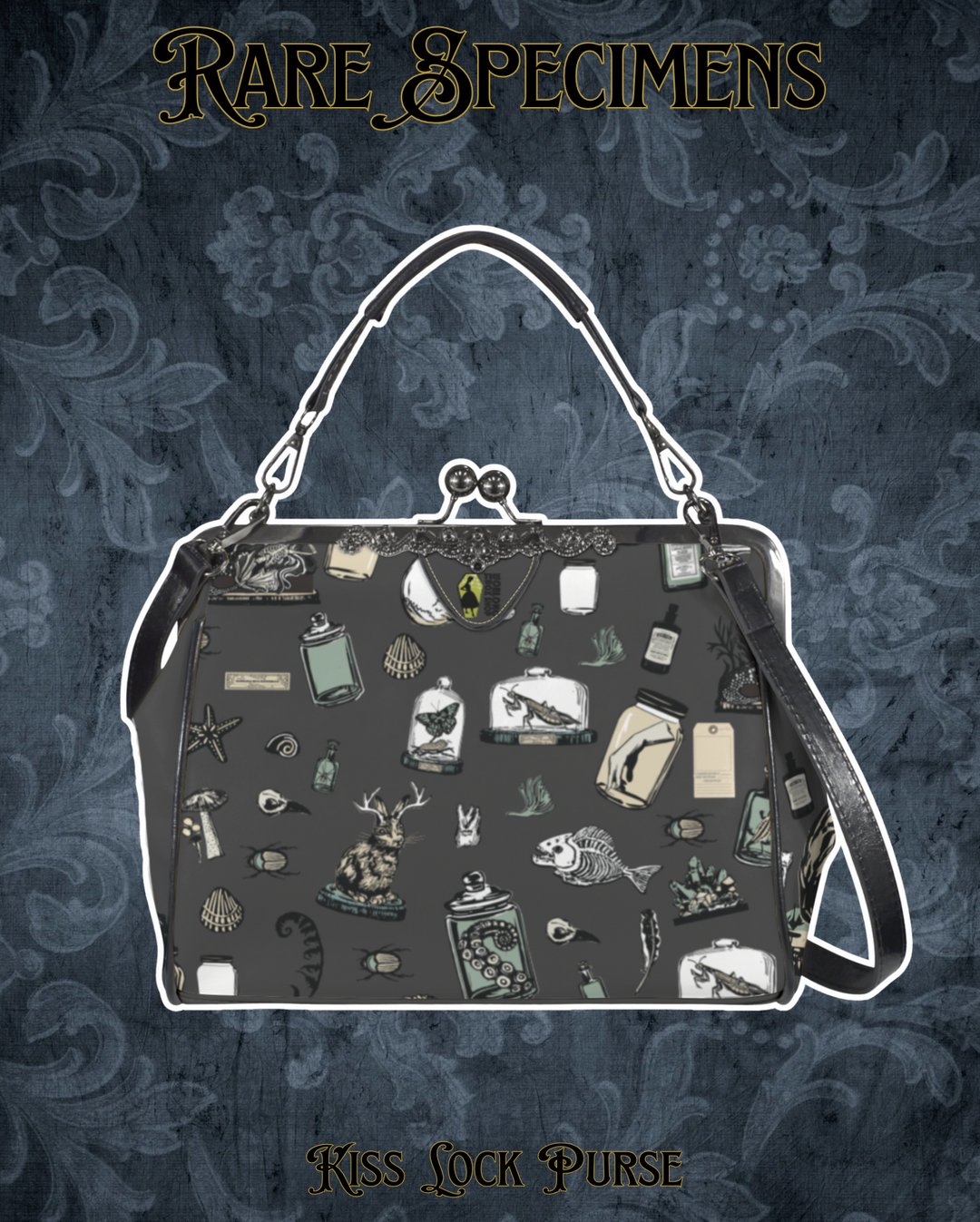 Rare Specimens All Over Print Kiss Lock Purse - MADE TO ORDER