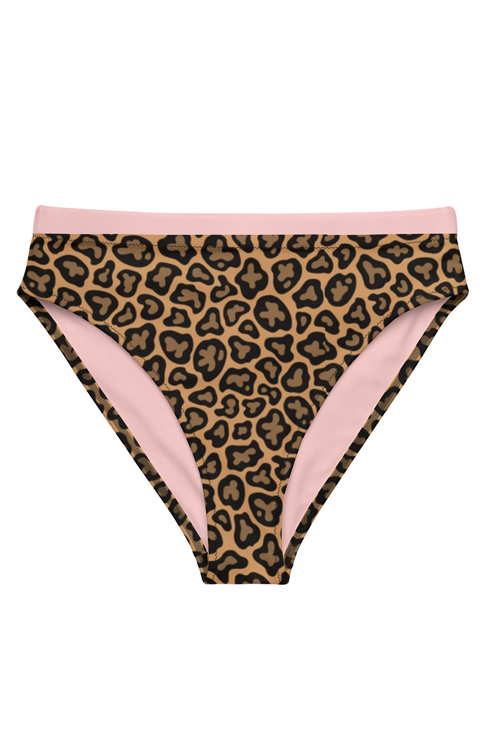 Pink Leopard High Waist Bikini Bottom