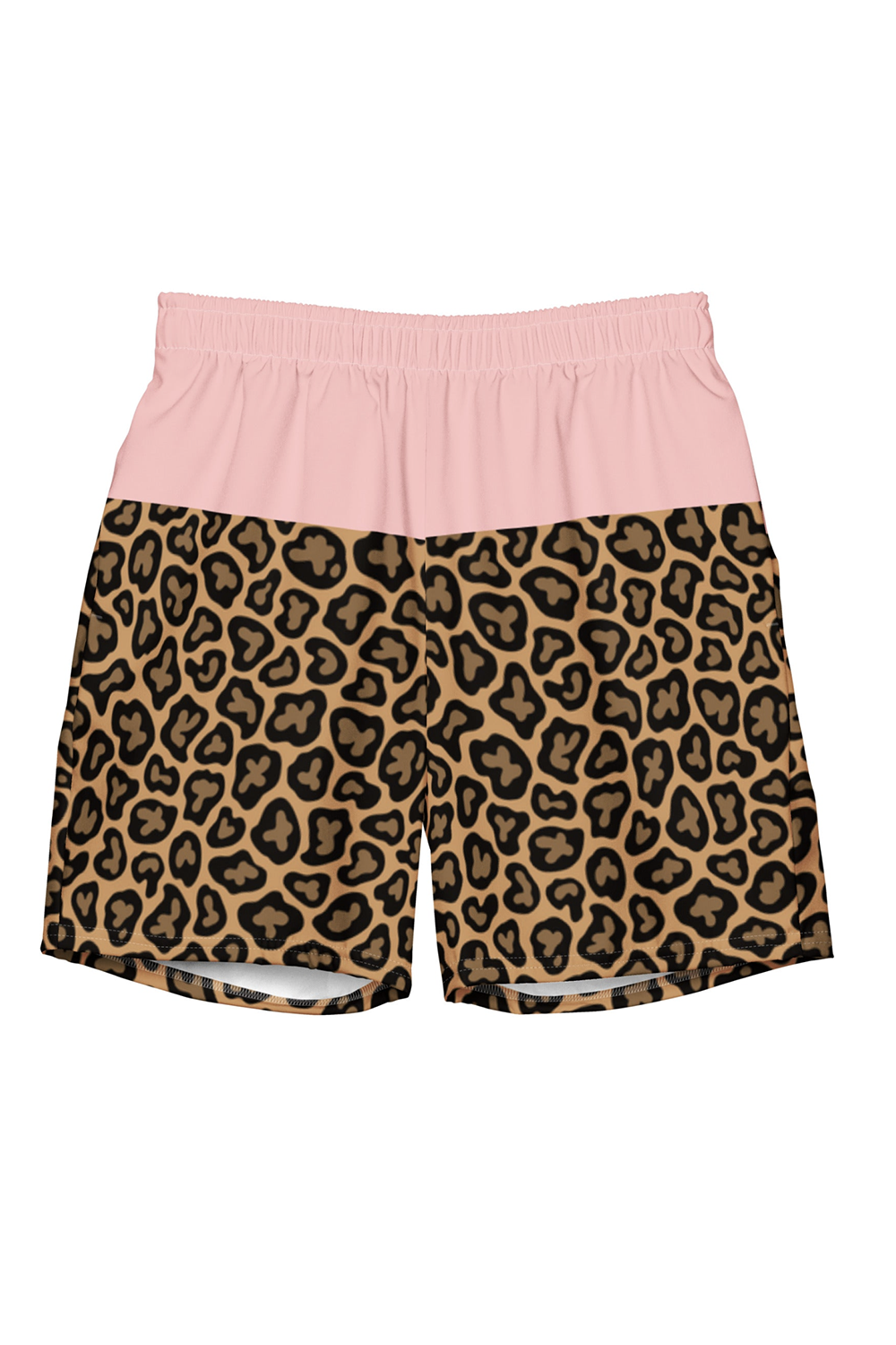 Pink Leopard Swim Trunks