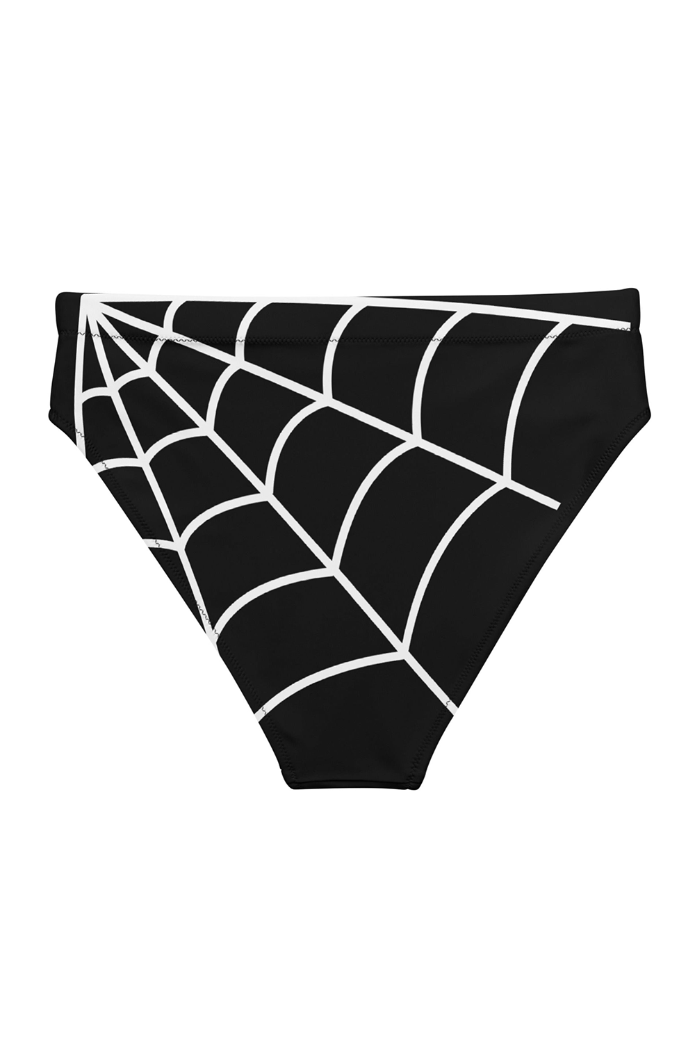 Cobweb Cutie Recycled high-waisted bikini bottom with spiderweb print