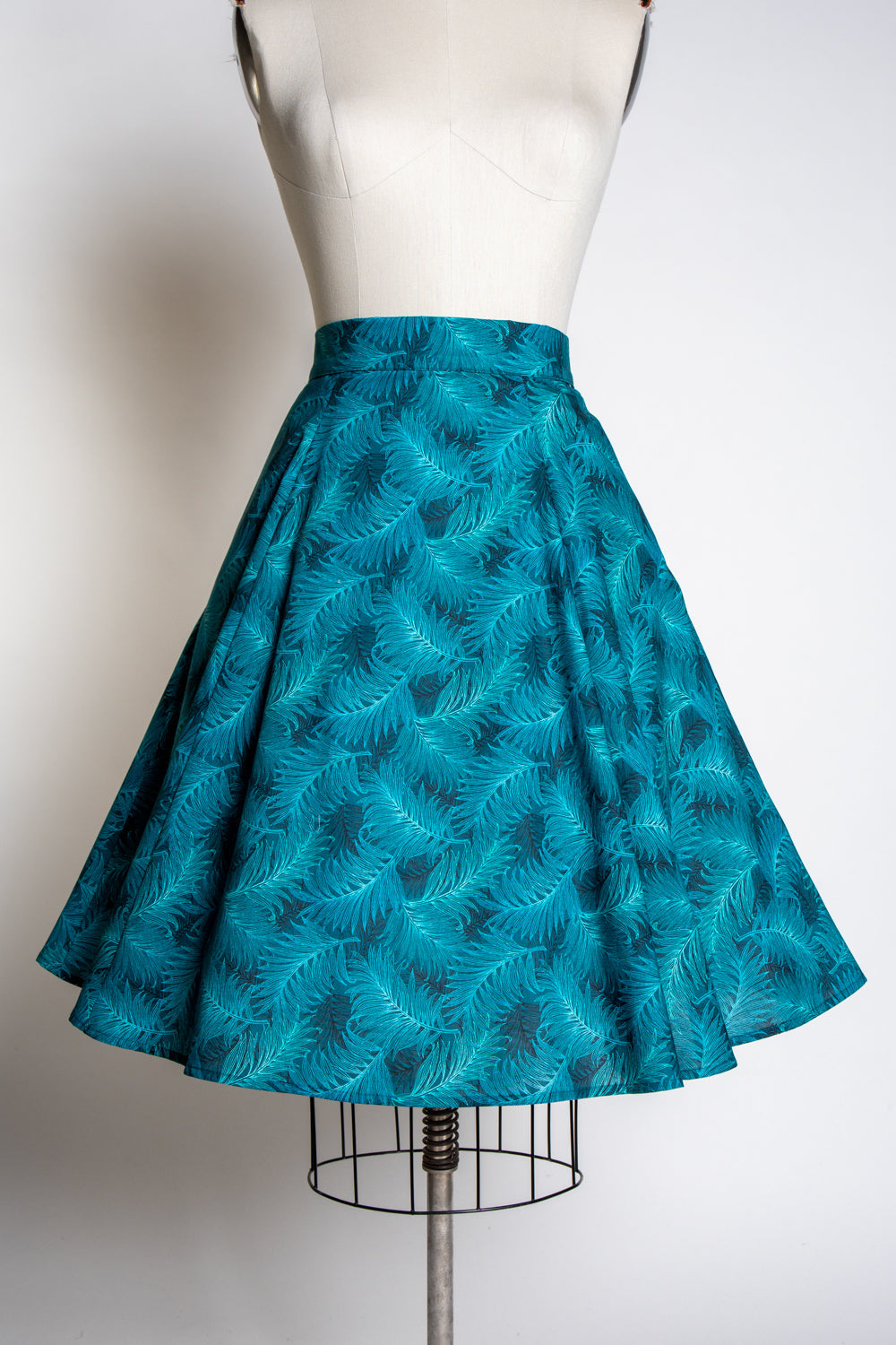 Twirl Skirt- Teal Ferns