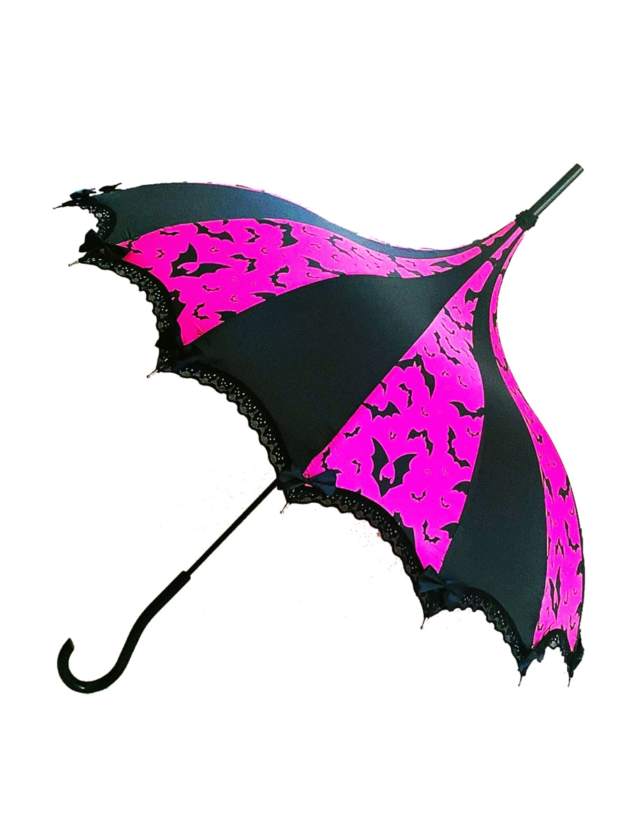 Pink Bats Print Parasol