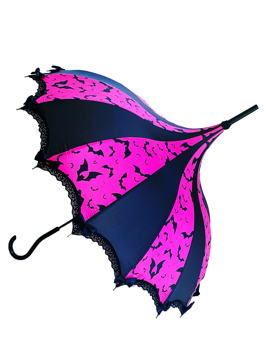 Pink Bats Print Parasol
