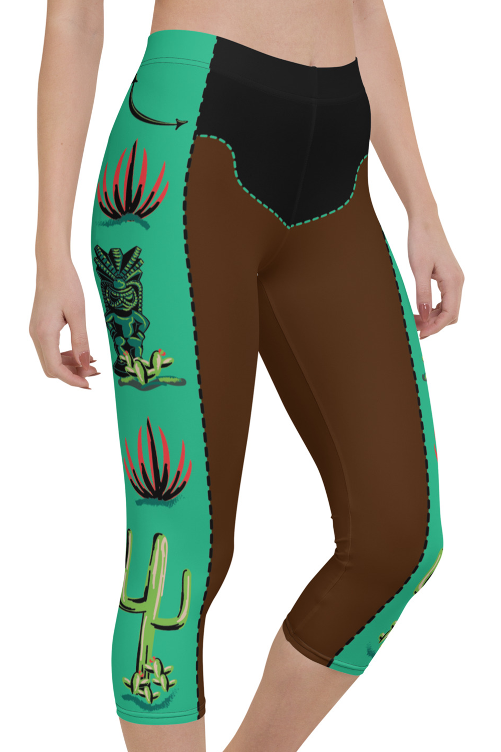 Aloha Partner Western Tiki Capri Leggings XS-XL