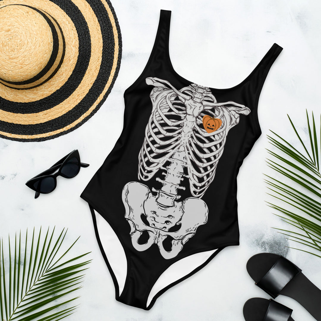 SPOOKY Skeleton One-Piece Swimsuit