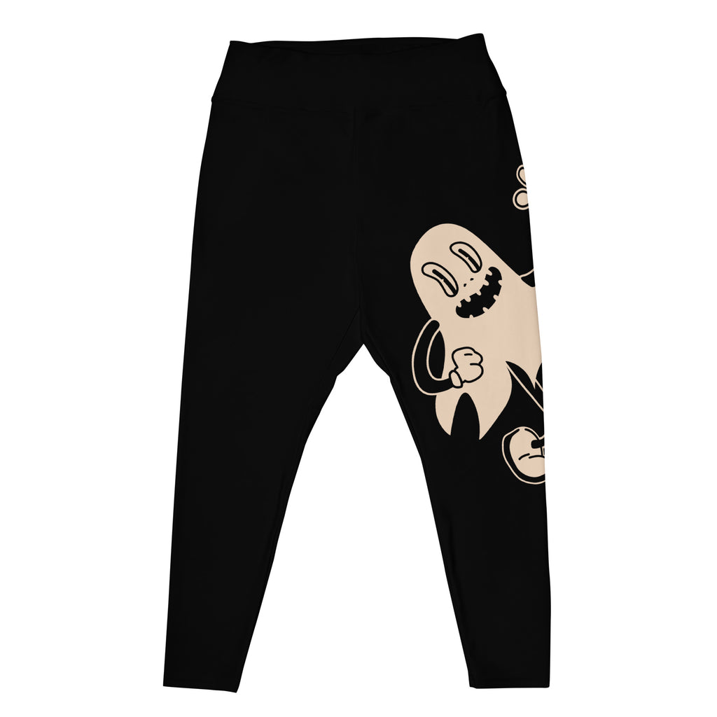 Spooky Ghost Casual Leggings, Light Gray - STRONG BREW TEES