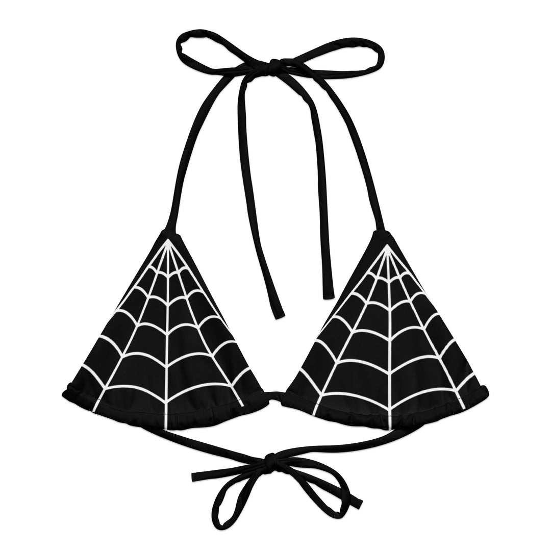 Spiderweb Print Bikini Top