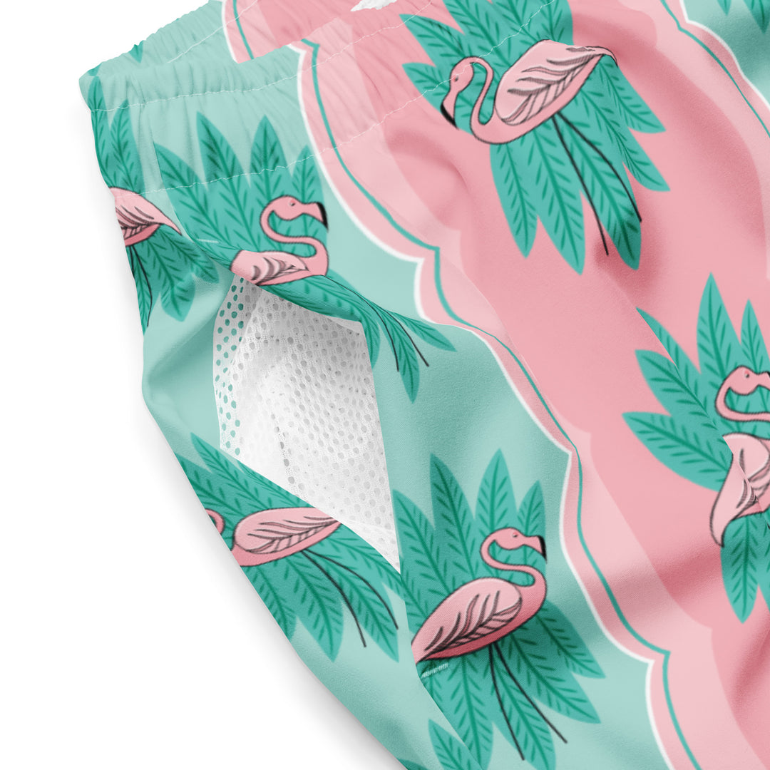 Pink Flamingo Men's swim trunks