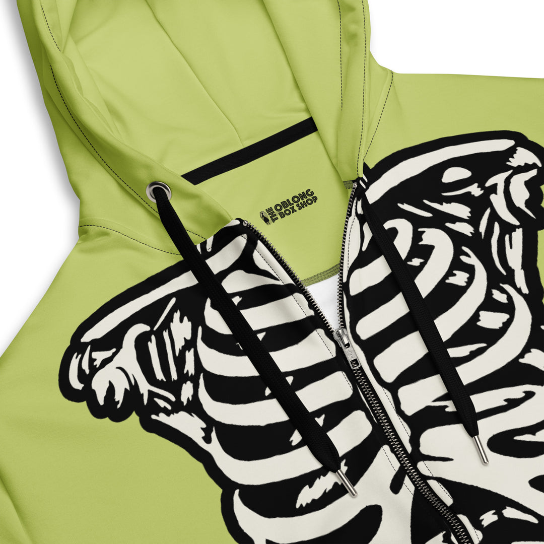 Chartreuse Ribcage Unisex zip hoodie
