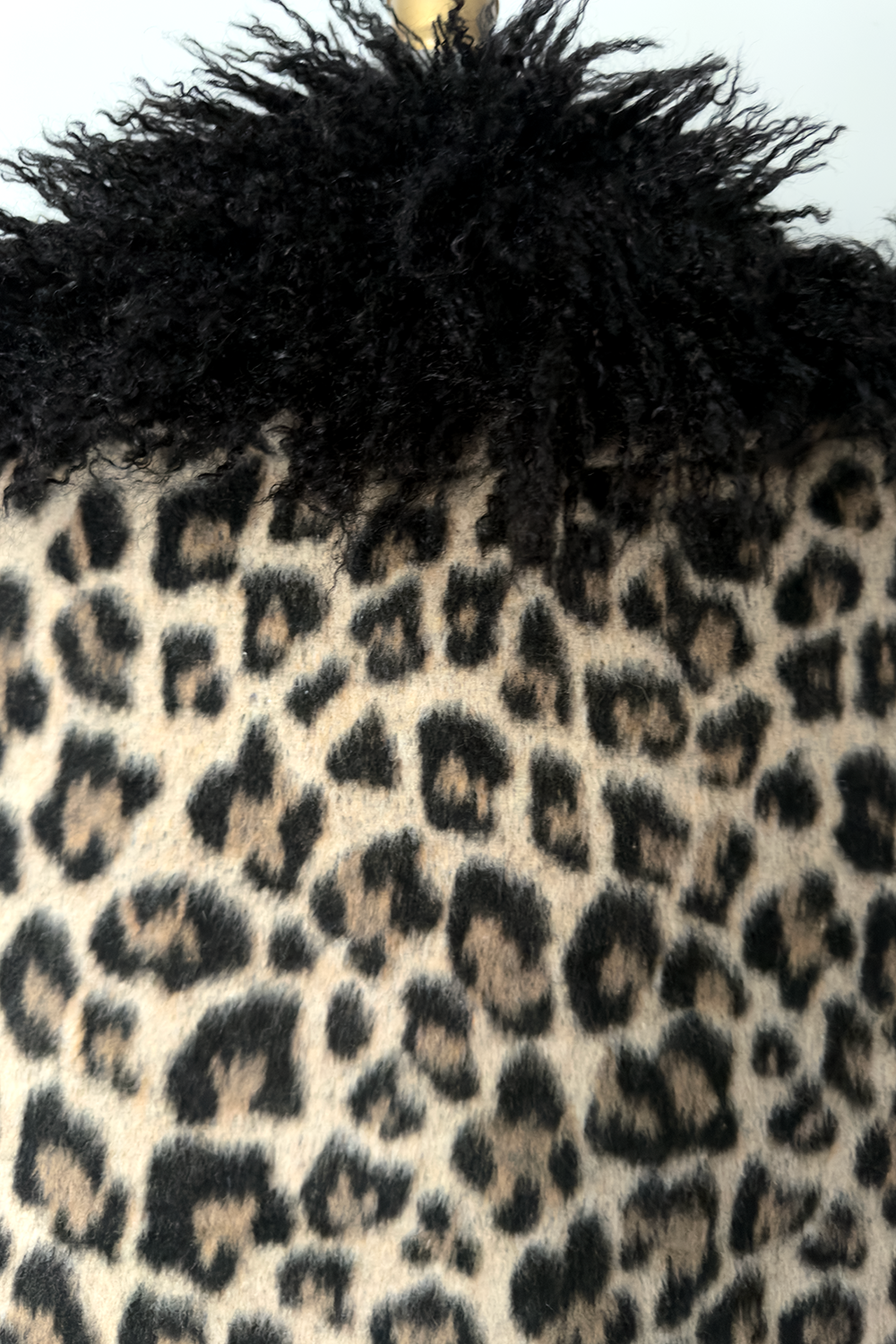 Courtney Leopard Coat with Black Trim