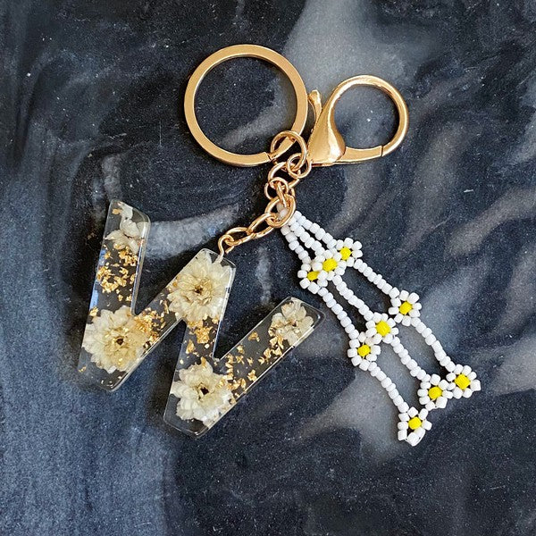 Baby Daisy Initial Key Chain