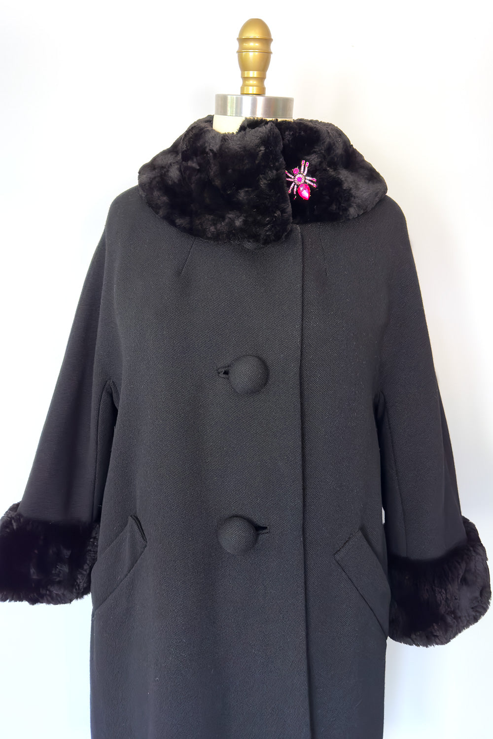 True Vintage Black Faux Fur Coat by Brenmor New York - FINAL SALE