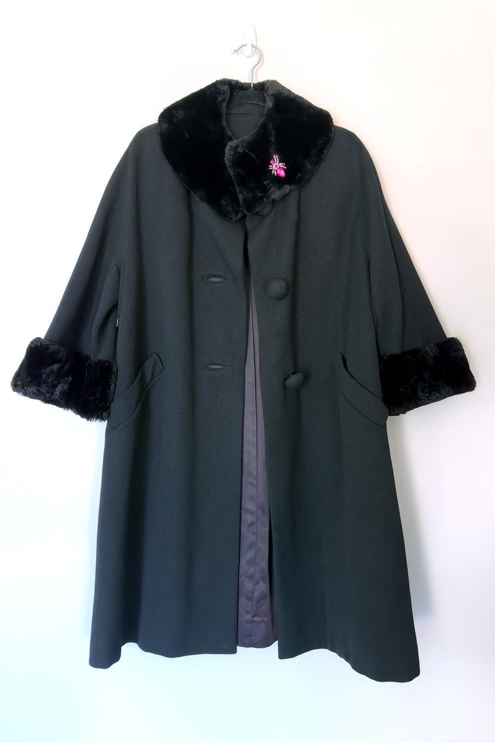 True Vintage Black Faux Fur Coat by Brenmor New York - FINAL SALE