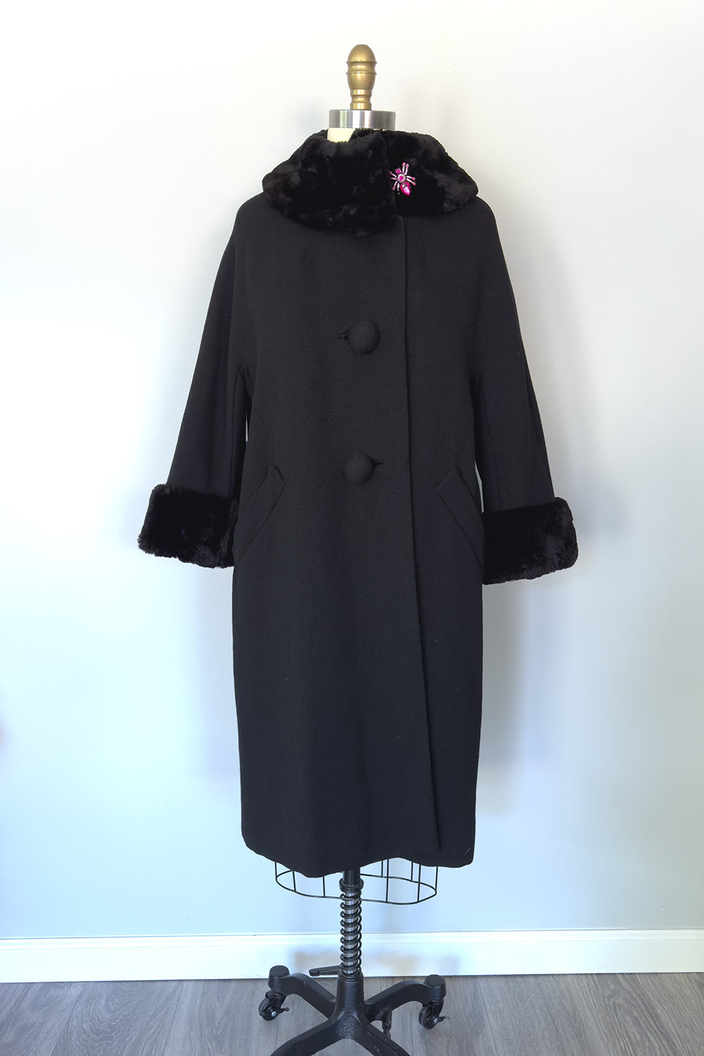 True Vintage Black Faux Fur Coat by Brenmor New York - FINAL SALE