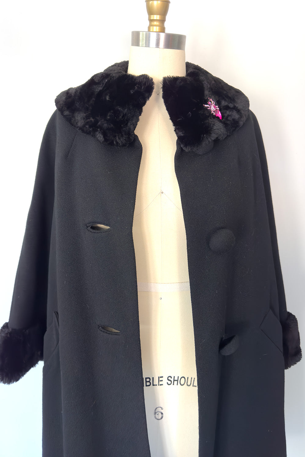 True Vintage Black Faux Fur Coat by Brenmor New York - FINAL SALE