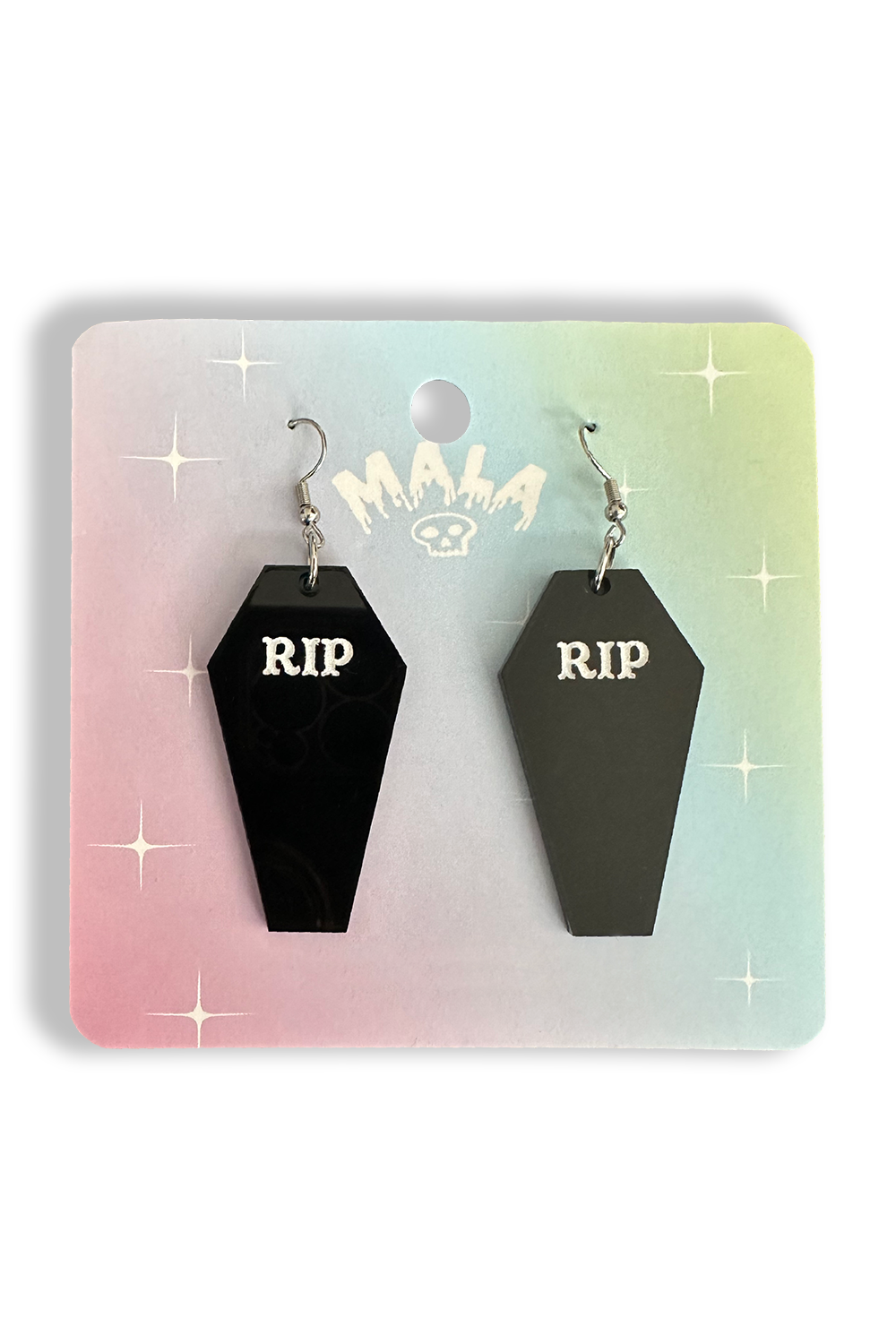 Black Coffin Acrylic Earrings