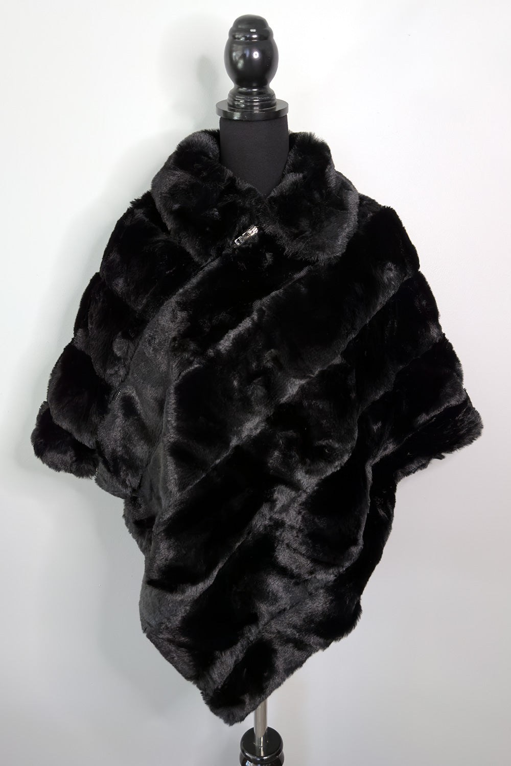 Black Fur Poncho