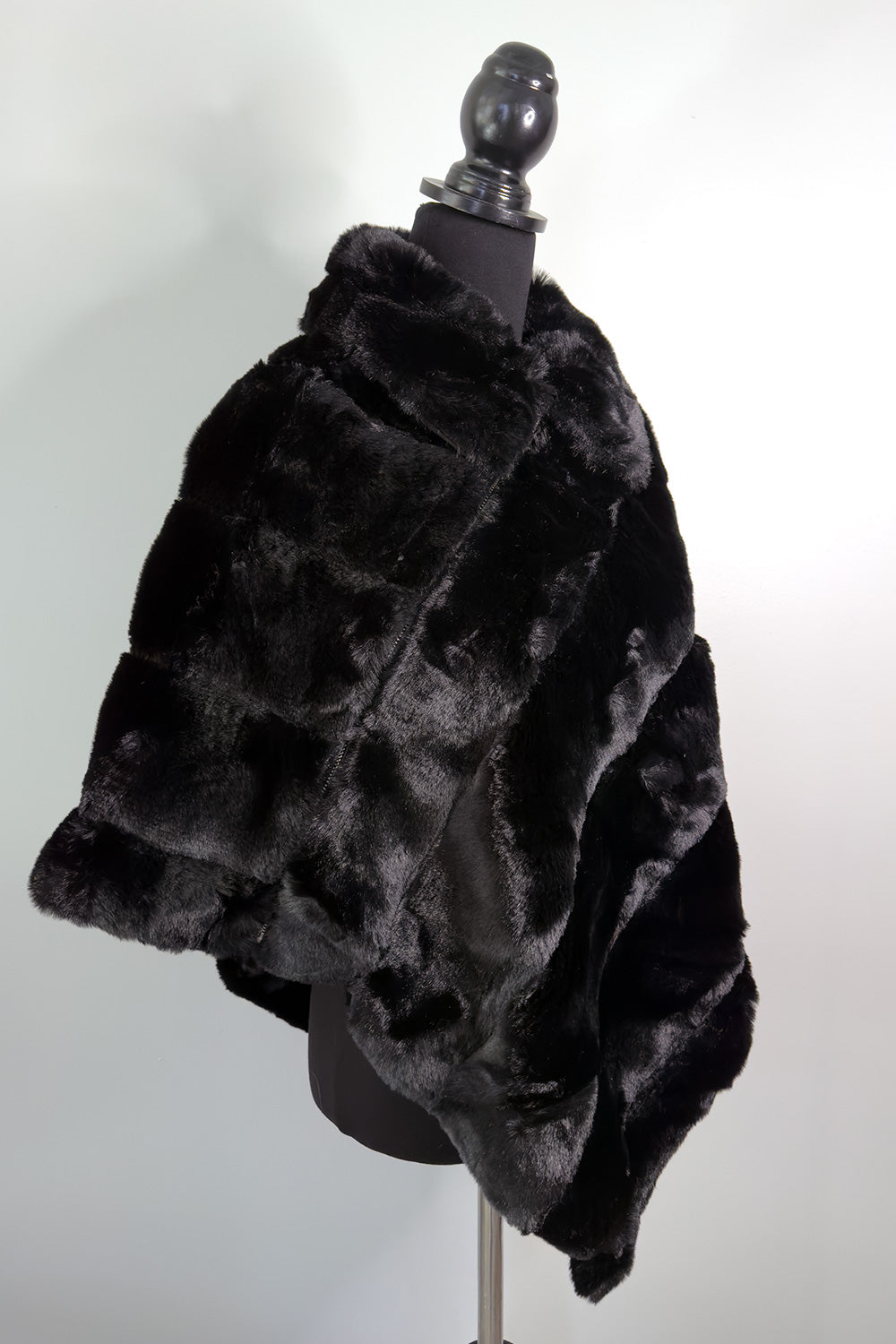 Black Fur Poncho