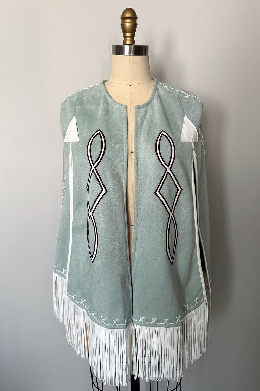 Howdy Y'all Blue Western Cape with Fringe