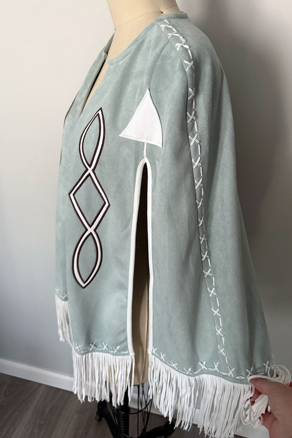 Howdy Y'all Blue Western Cape with Fringe