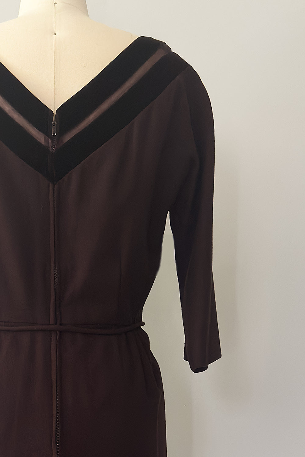 Miss T by Terry-Allen True Vintage Chocolate Brown Wiggle Dress - FINAL SALE