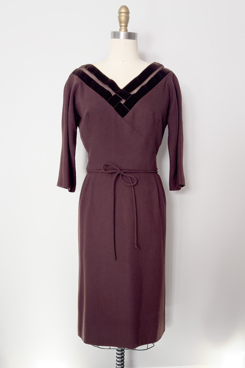 Miss T by Terry-Allen True Vintage Chocolate Brown Wiggle Dress - FINAL SALE