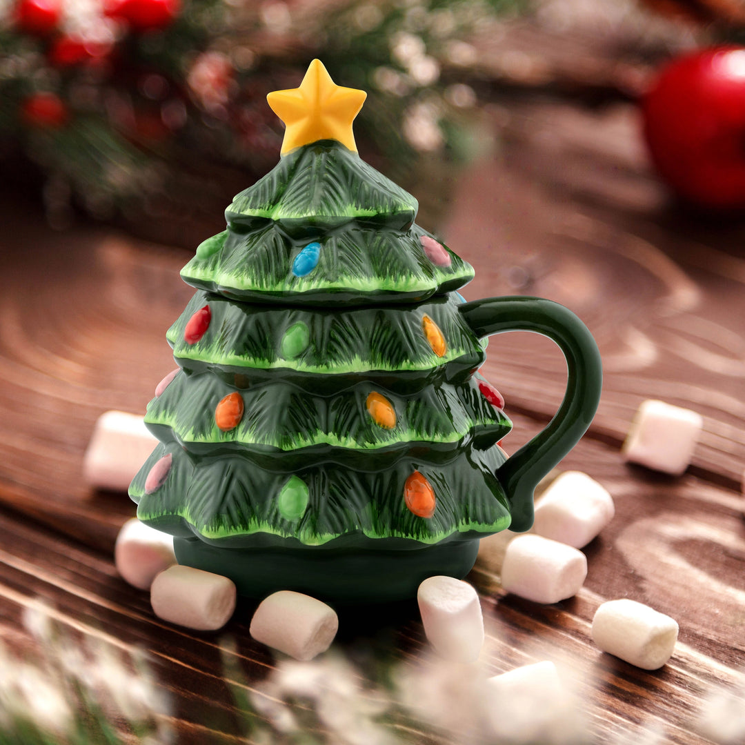 Green Ceramic Christmas Tree Mug