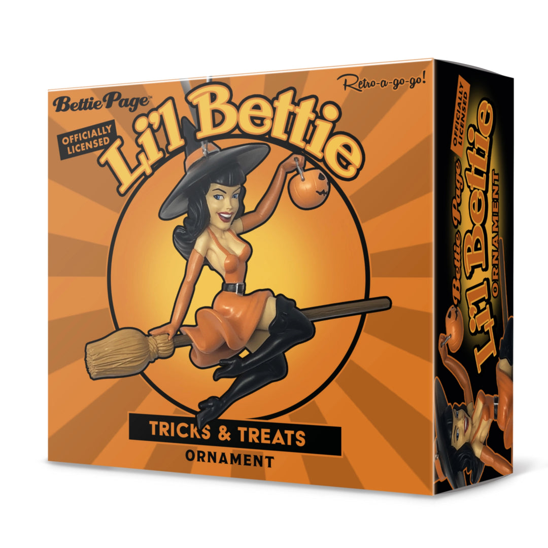 Bettie Page Tricks & Treats Witch Ornament