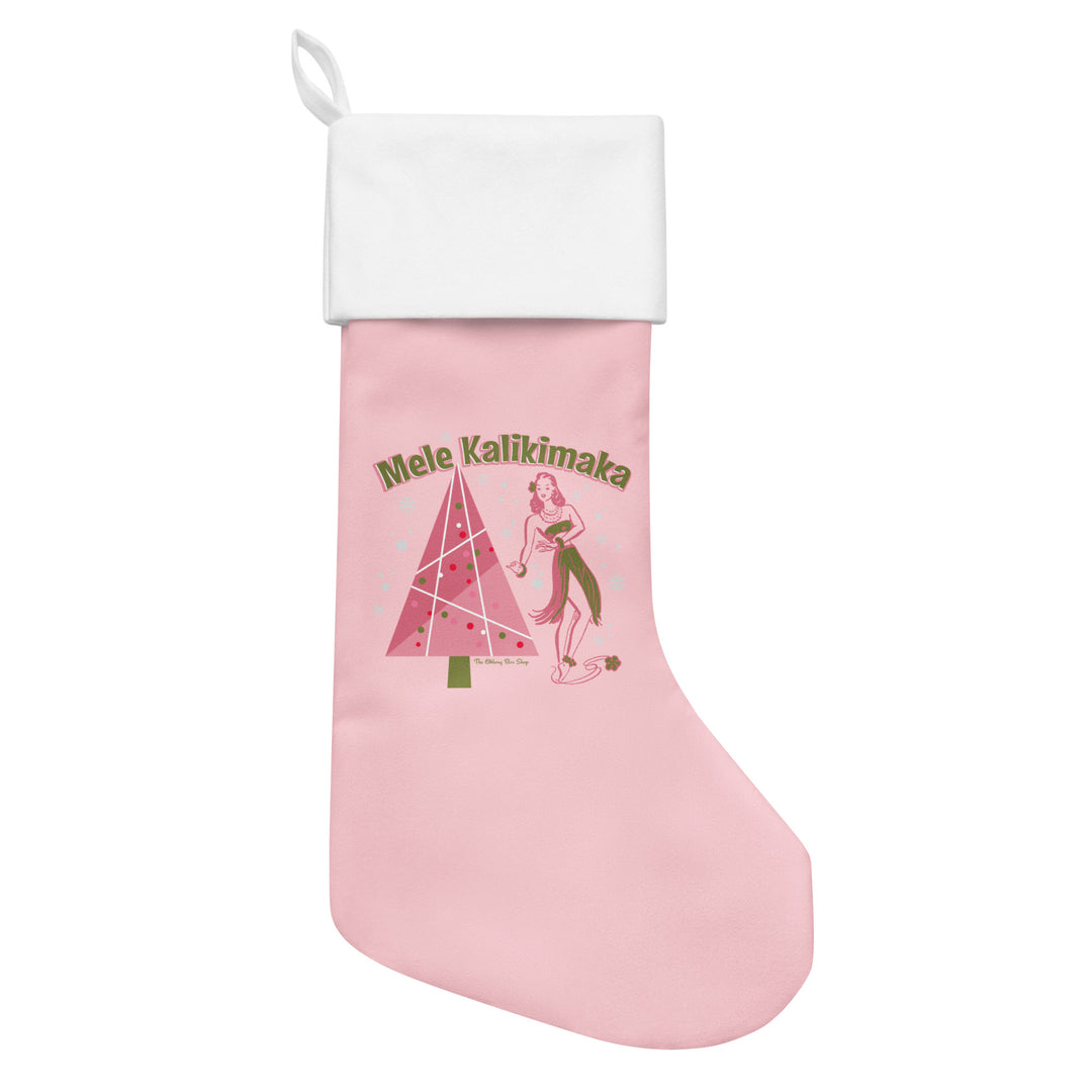 Mele Kalikimaka Pink Christmas stocking