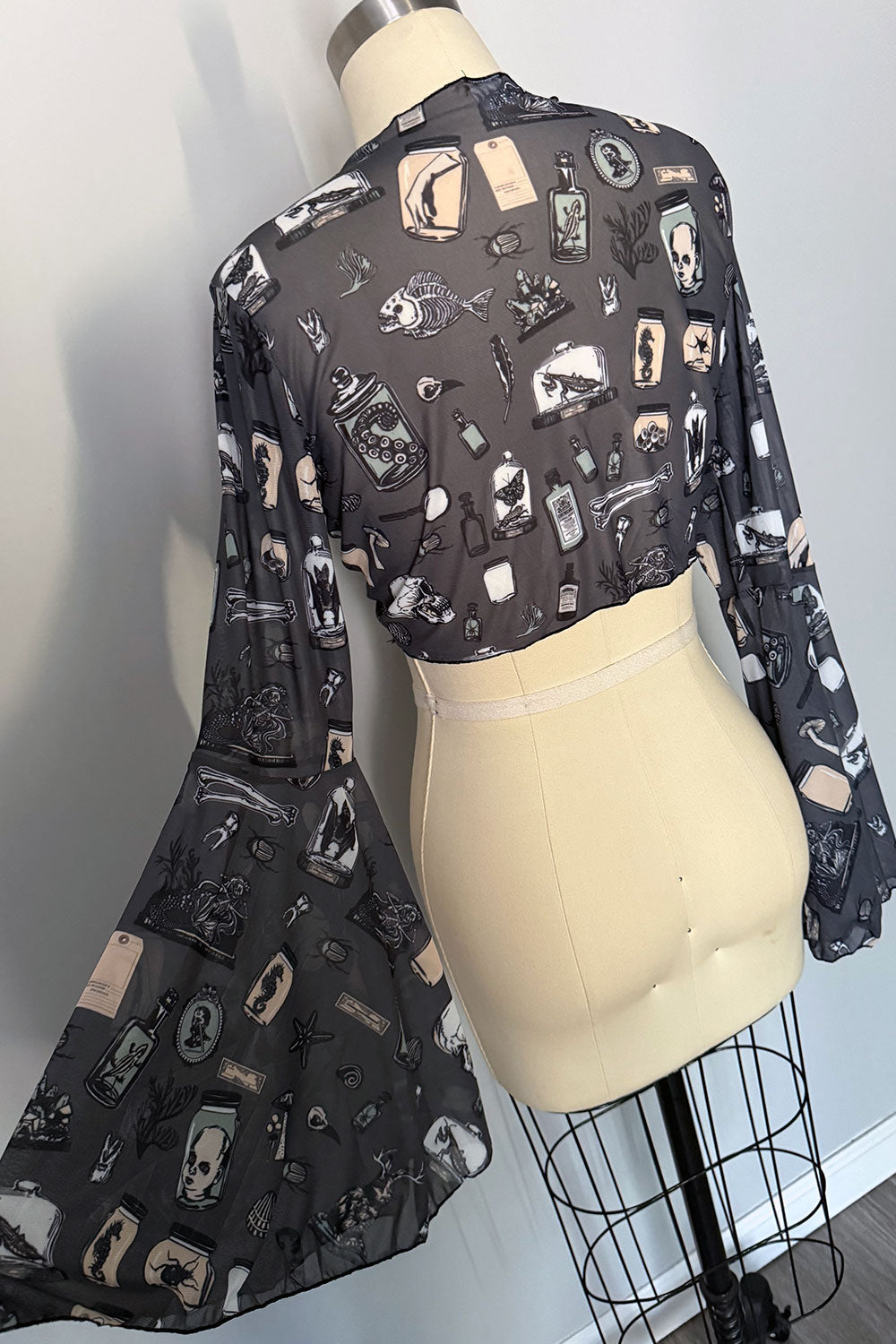 Rare Specimens See Thru Mesh Tie Crop Top - PRE-ORDER