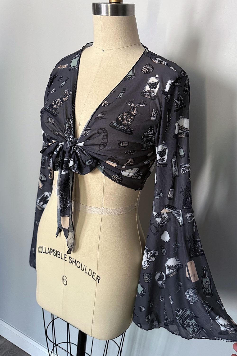 Rare Specimens See Thru Mesh Tie Crop Top - PRE-ORDER