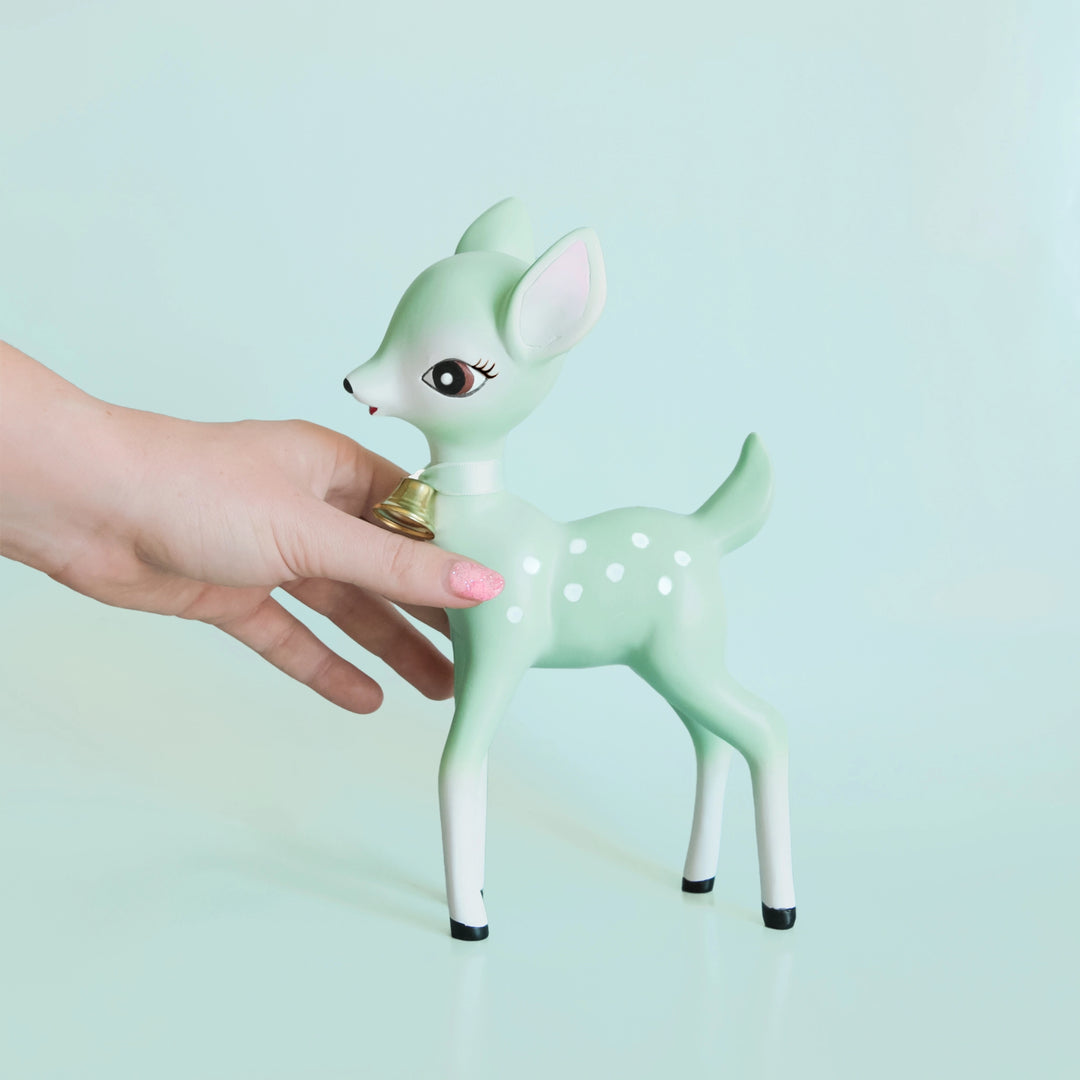 Holiday Retro Deer Figurine - Mint