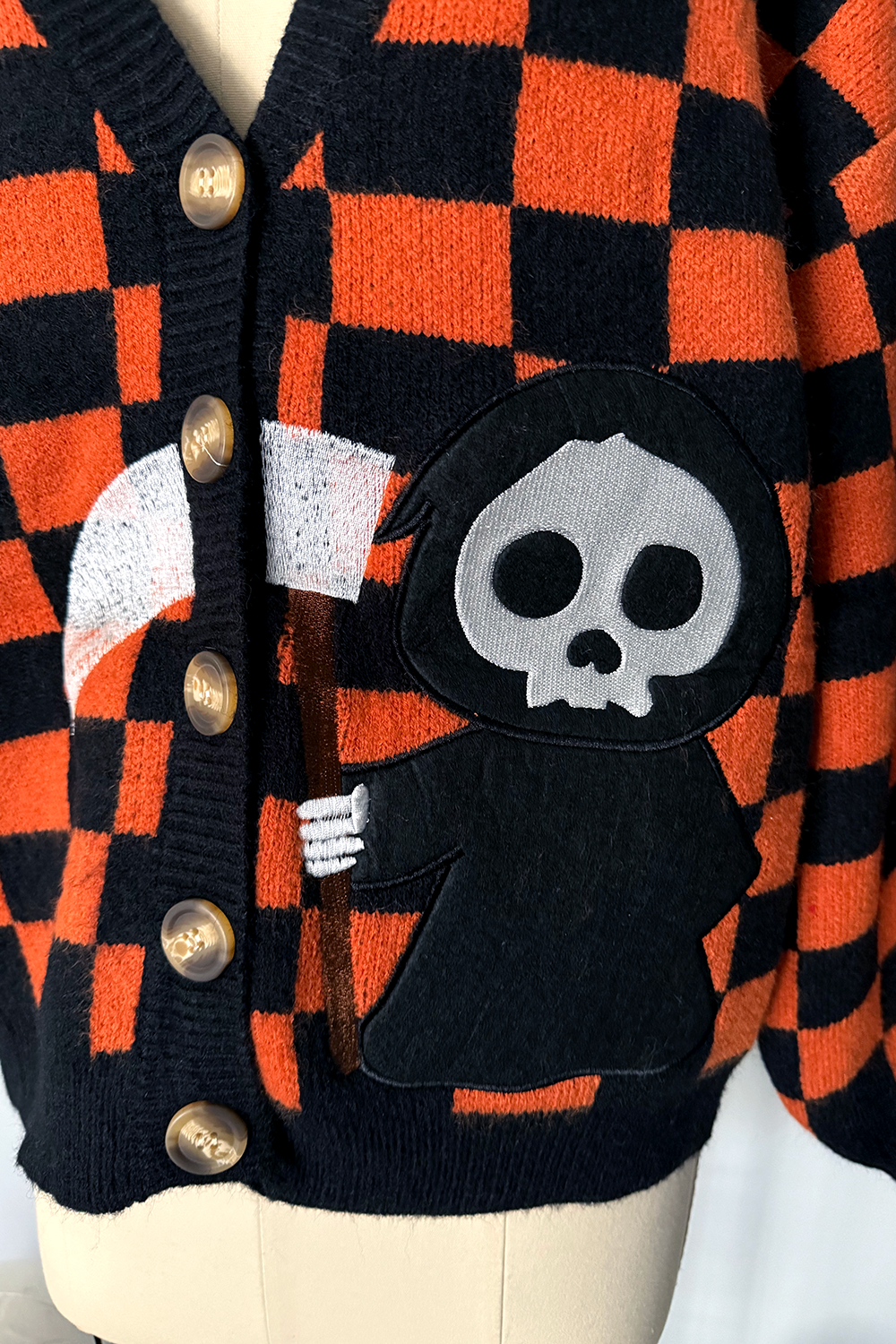 Darling Death Checker Board Cardigan