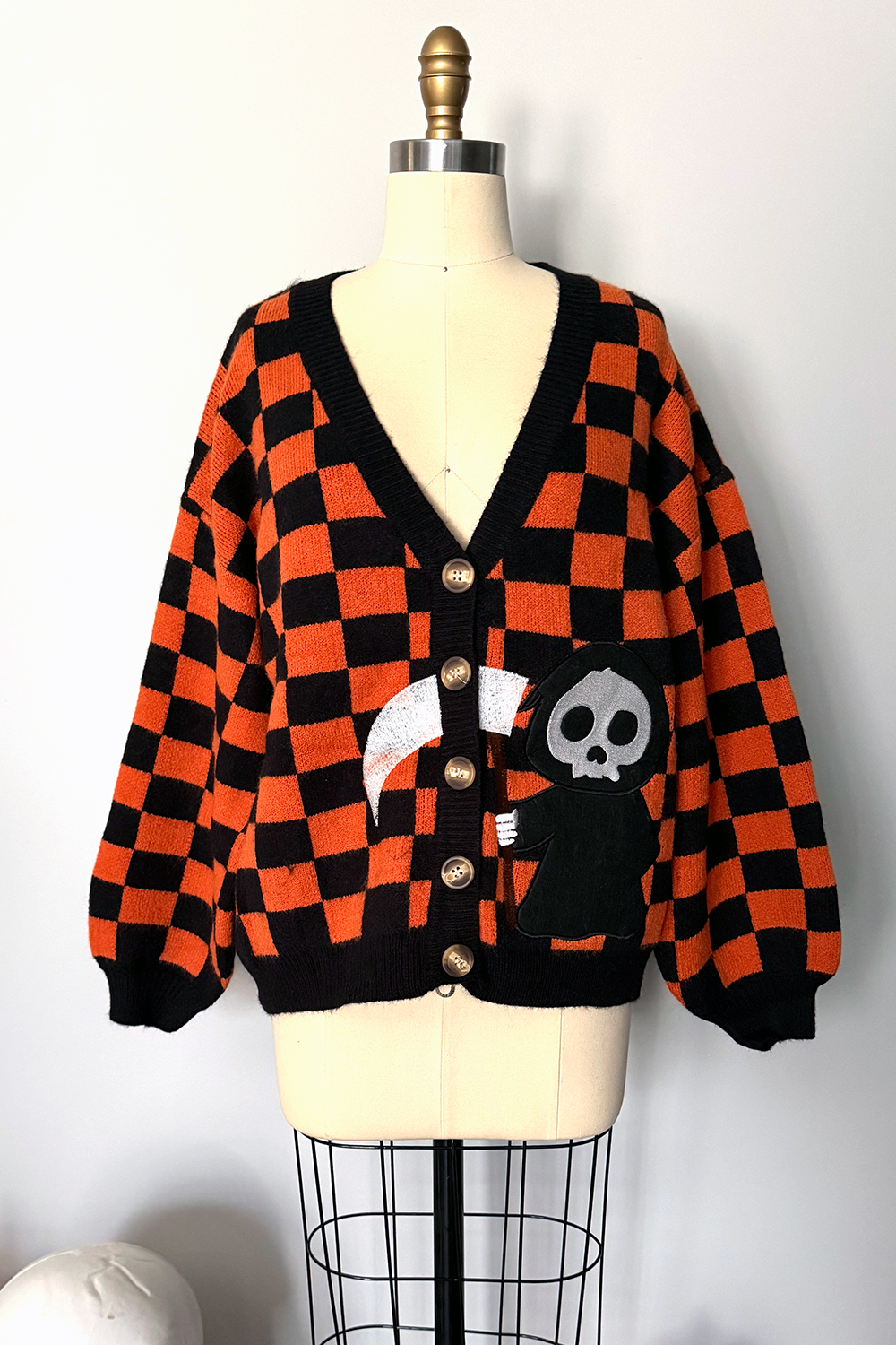 Darling Death Checker Board Cardigan