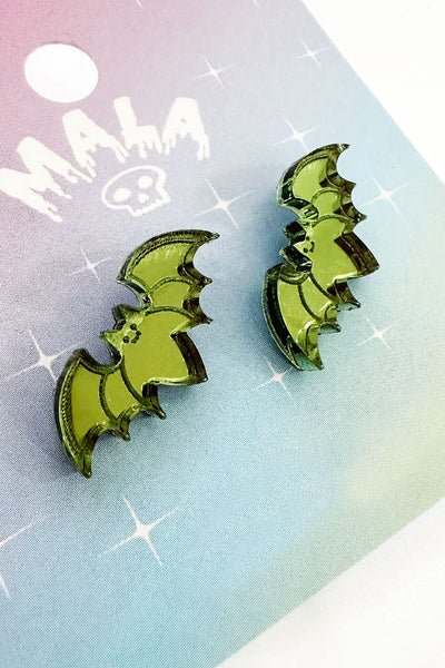 Mini Green Bat Earrings