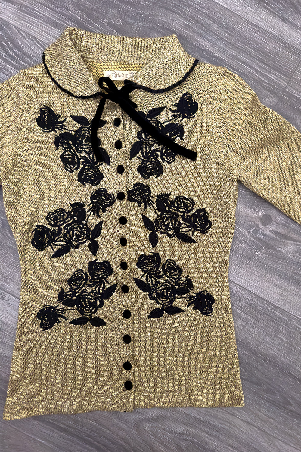 Wheels & Dollbaby Dita Cardigan in Gold