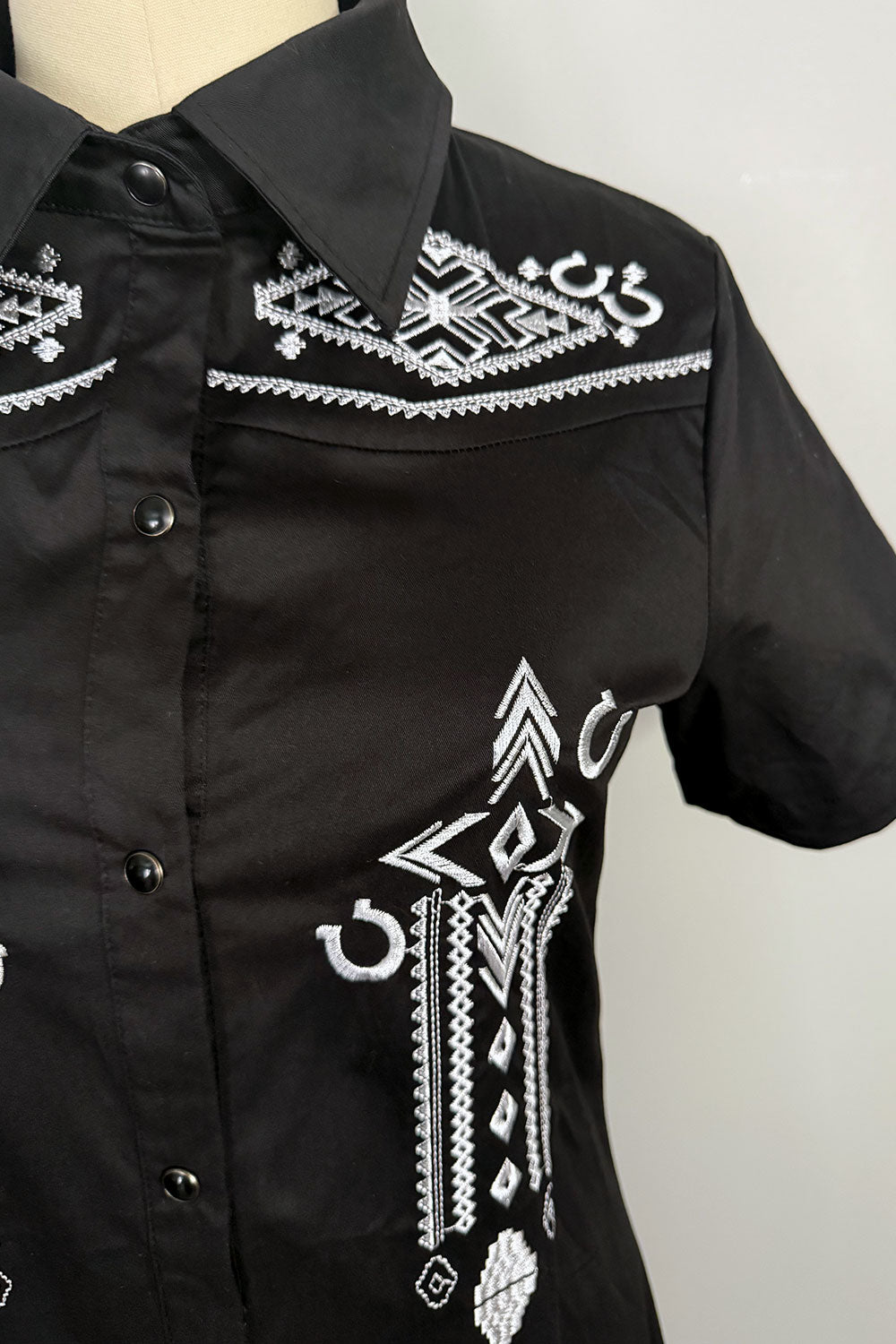 Haunted Honey Western Button Down Shirt Dress