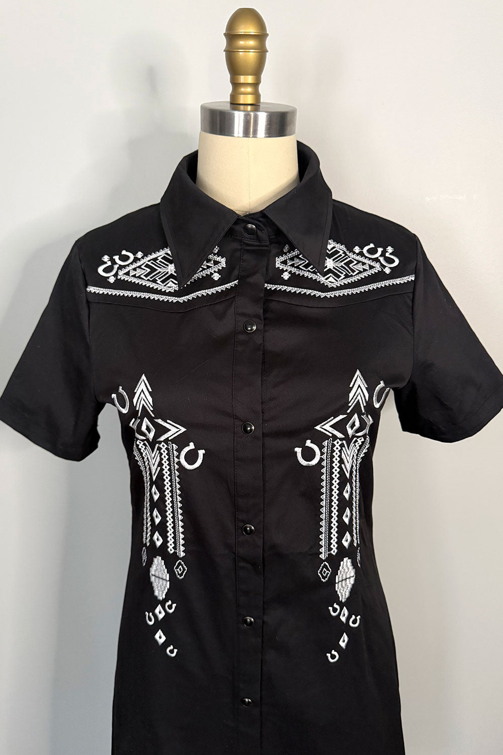 Haunted Honey Western Button Down Shirt Dress