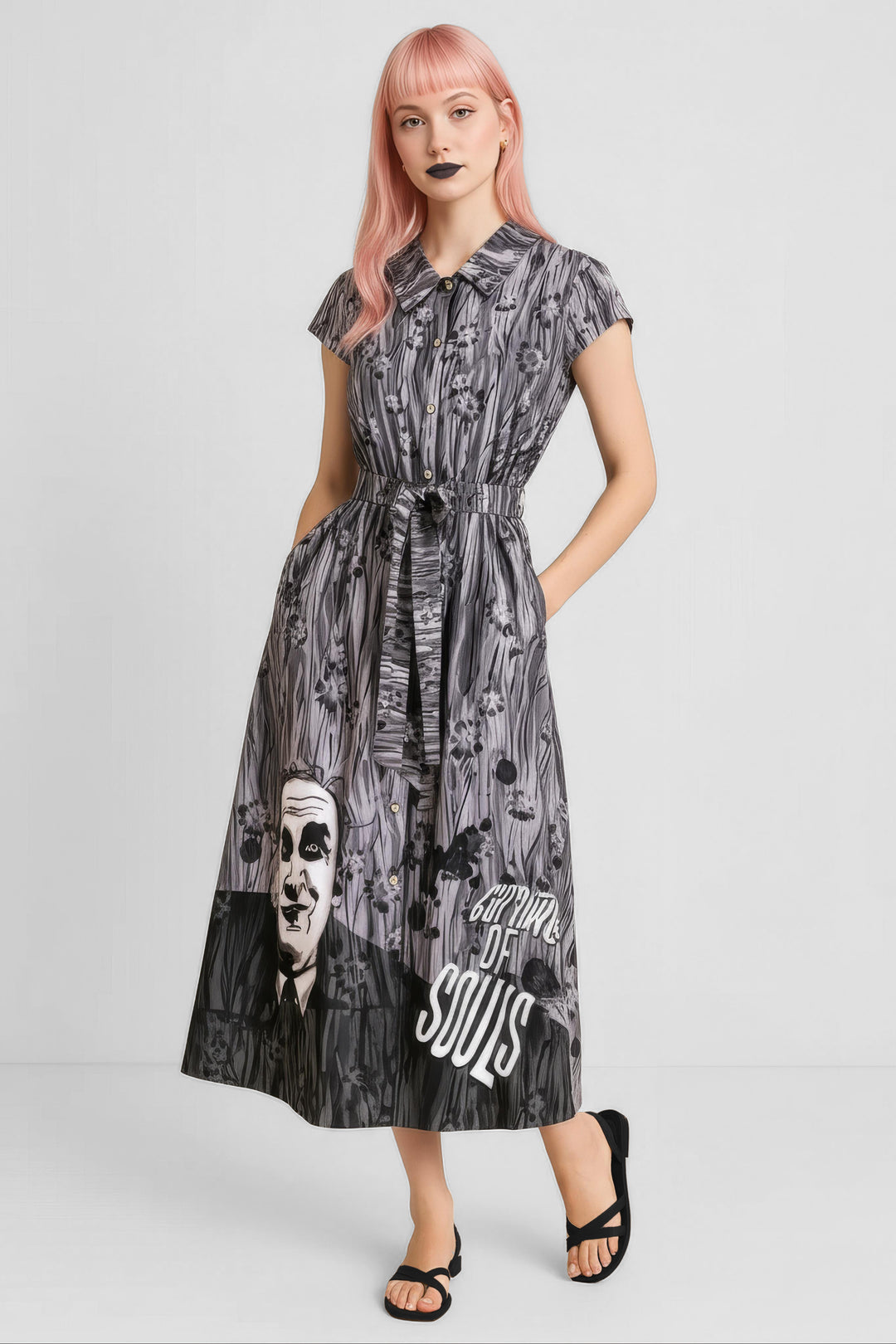 Carnival of Souls X TOBS Floral Mud Print Shirt Dress - PRE-ORDER