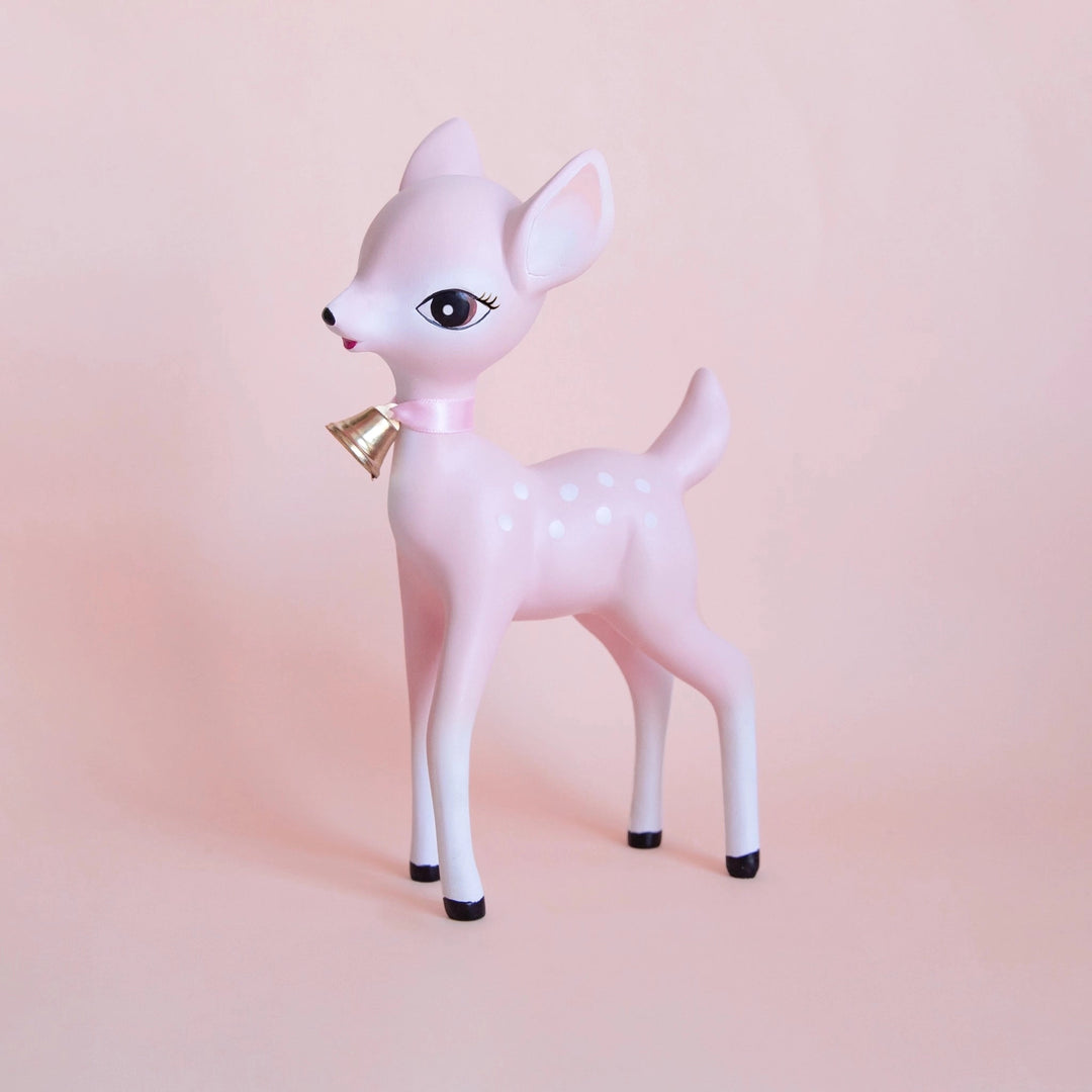 Holiday Retro Deer Figurine - Pink