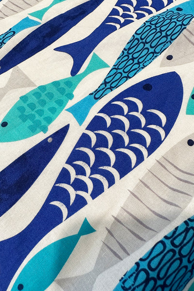 Mod Fish Cotton Fabric by the yard