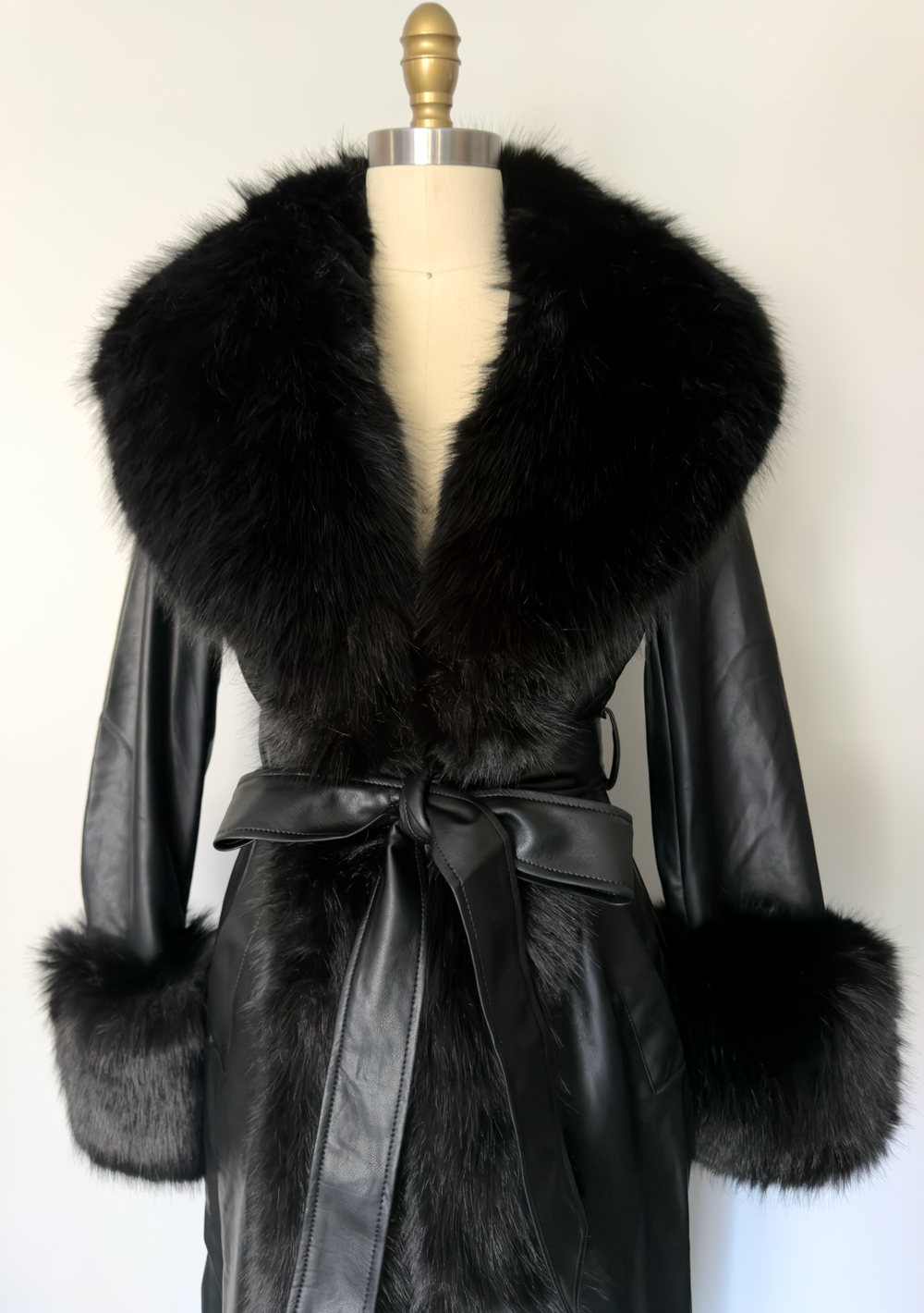 The Shelly Faux Fur Long Black Jacket