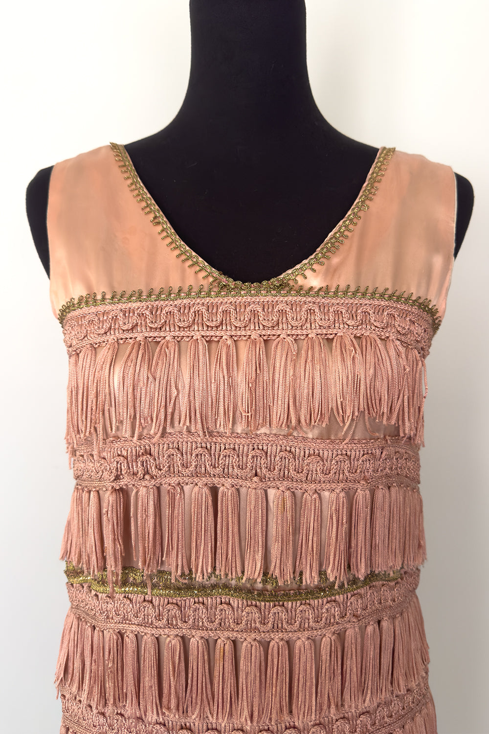 Pink Shimmy Fringe Vintage Dress