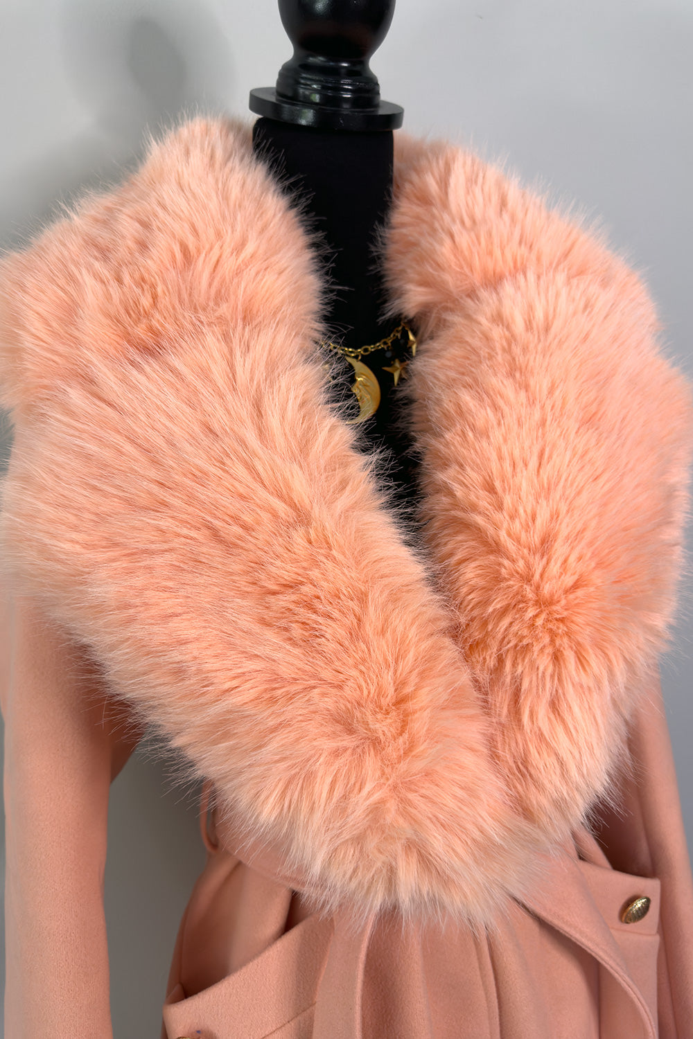 Peachy Keen Faux Fur Collar Coat