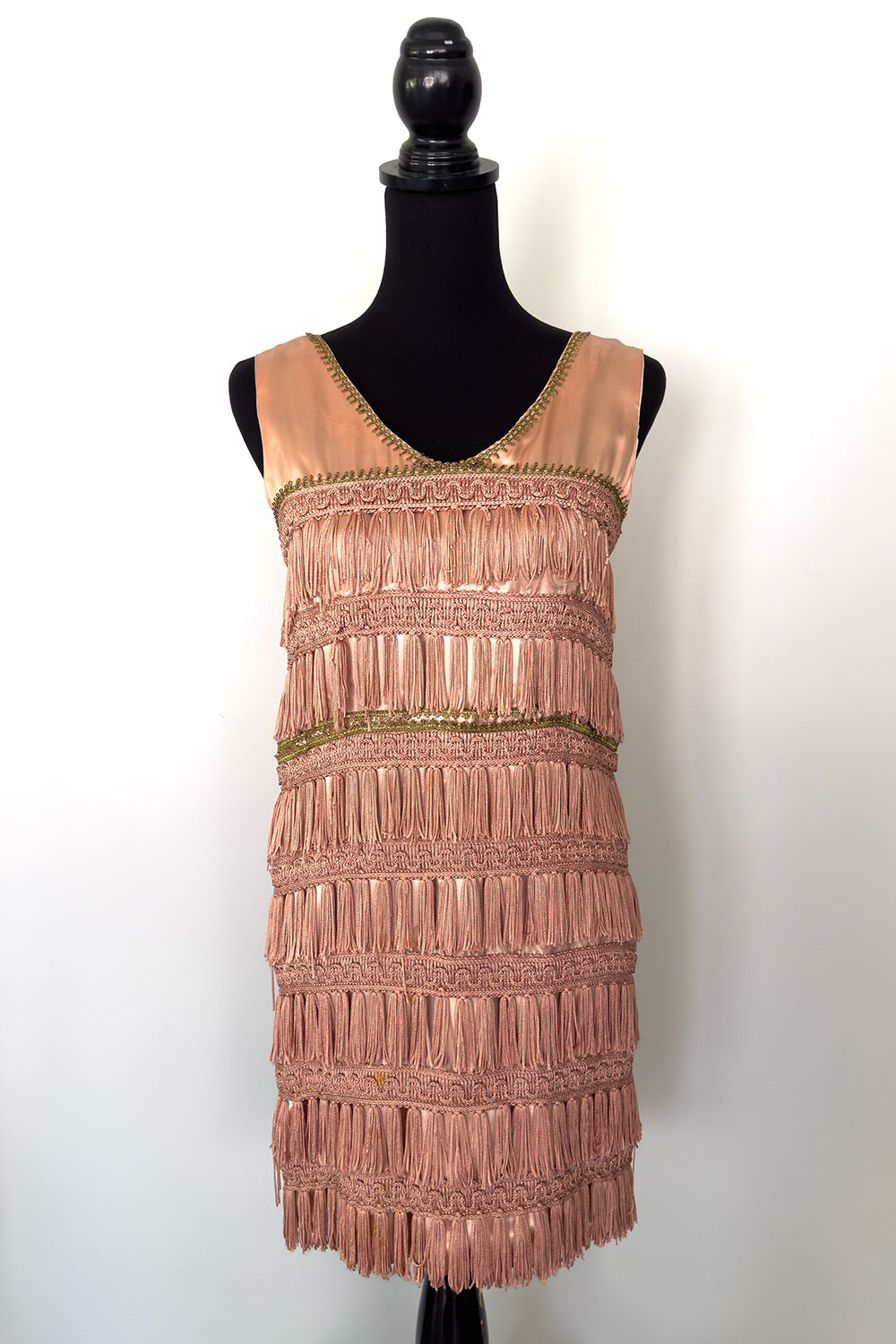 Pink Shimmy Fringe Vintage Dress