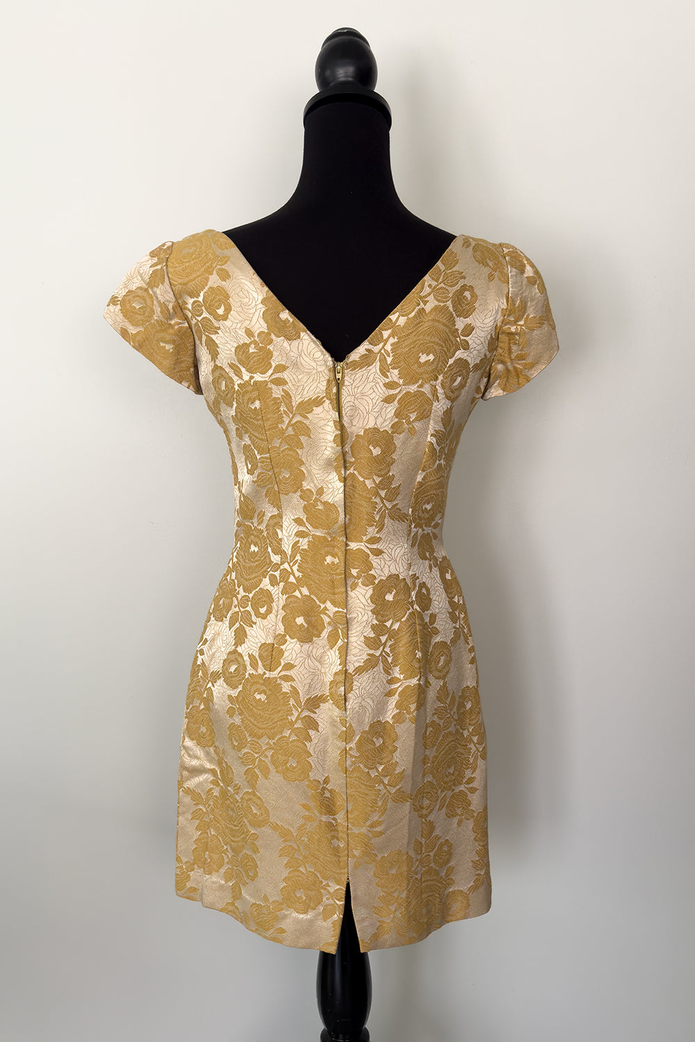 Vintage Lillie Diamond Gold Floral Cocktail Dress & Matching Coat